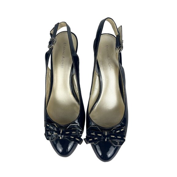 Etienne Aigner  Women's Bronte Blue Bow  Slingback Heels Round Toe Size 7 - Picture 5 of 12